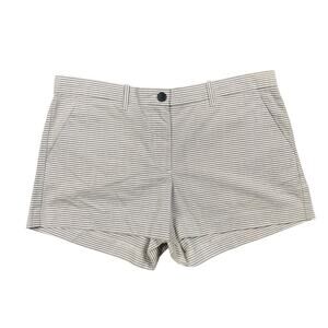 Khakis by Gap Shorts Womens 8 Gray Cotton Summer Walk Striped Chino 3 In Inseam